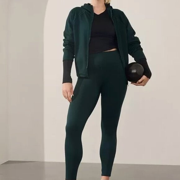 Athleta Fleece Lined Stash High Rise Leggings in Cypress - Picture 4 of 9